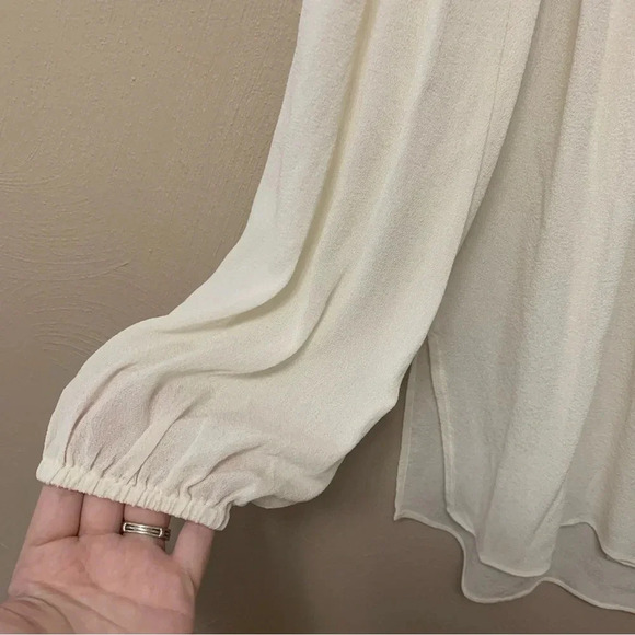 Vince. Shirred Silk Popover Blouse - Picture 4 of 12